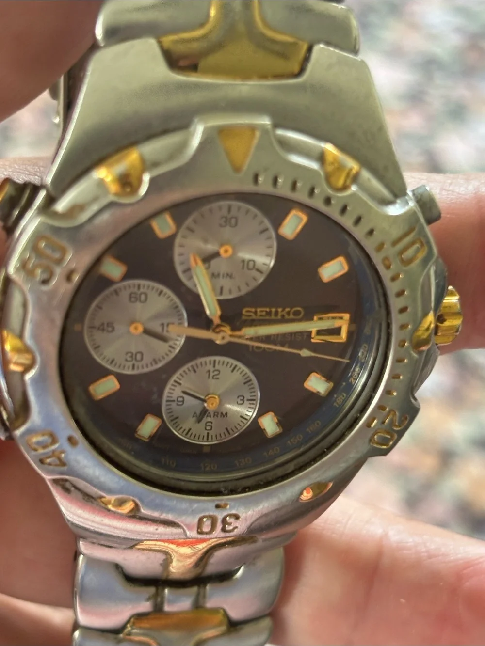 Seiko Two-Tone Silver and Gold Men's Chronograph Watch